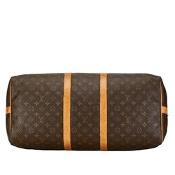 Louis Vuitton Monogram Keepall 55 Boston Bag Travel M41424 Brown PVC Leather Women's LOUIS VUITTON