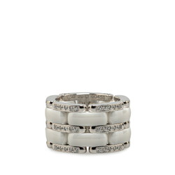 Chanel Ultra Ring #49 K18WG White Gold Ceramic Women's CHANEL