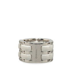 Chanel Ultra Ring #49 K18WG White Gold Ceramic Women's CHANEL