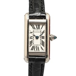 Cartier Tank Allongee Belt (non-genuine) Wristwatch W1540856 Quartz White Dial K18WG Gold Ladies CARTIER