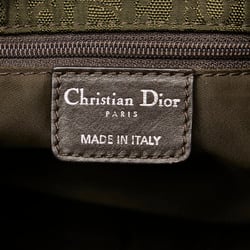 Christian Dior Dior Trotter Handbag Khaki Brown Canvas Leather Women's