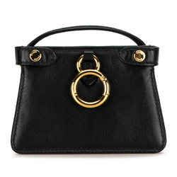 Fendi Nano Peekaboo Chain Shoulder Bag Charm 7AR993 Black Gold Leather Women's FENDI