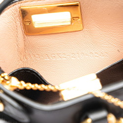 Fendi Nano Peekaboo Chain Shoulder Bag Charm 7AR993 Black Gold Leather Women's FENDI