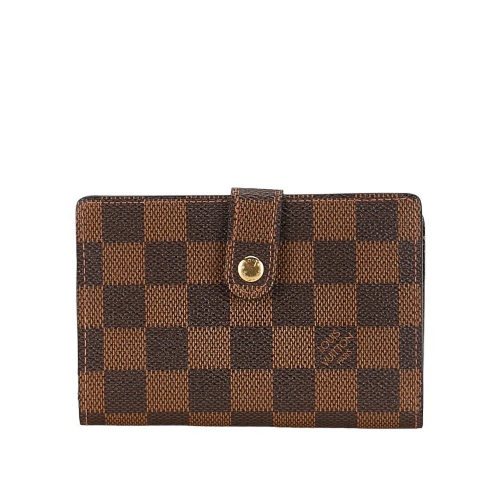 Louis Vuitton Damier Portemonnay Viennois Bi-fold Wallet N61664 Brown PVC Leather Women's LOUIS VUITTON