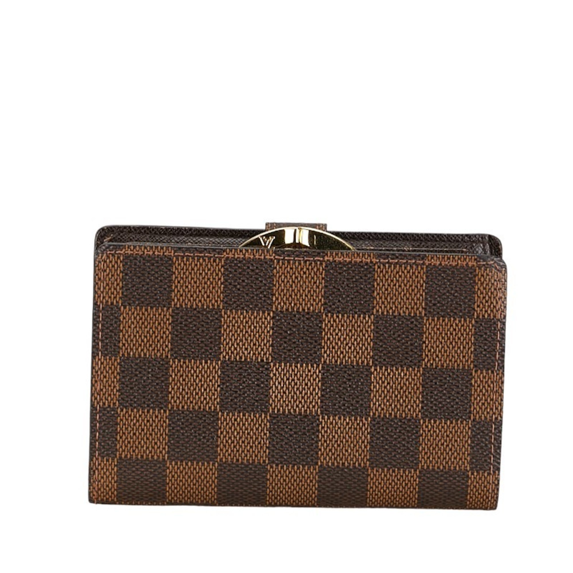 Louis Vuitton Damier Portemonnay Viennois Bi-fold Wallet N61664 Brown PVC Leather Women's LOUIS VUITTON