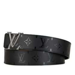 Louis Vuitton Monogram Illusion Santur LV Initial Pyramid Belt 85/34 M9346 Black Brown Silver Leather Men's LOUIS VUITTON