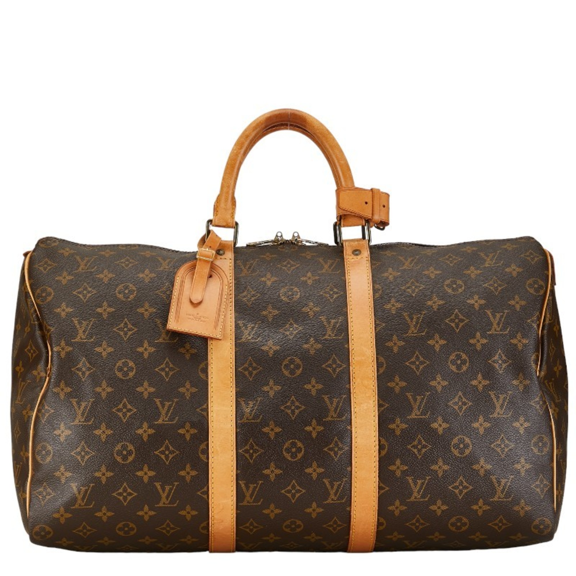 Louis Vuitton Monogram Keepall 50 Boston Bag M41426 Brown PVC Leather Women's LOUIS VUITTON