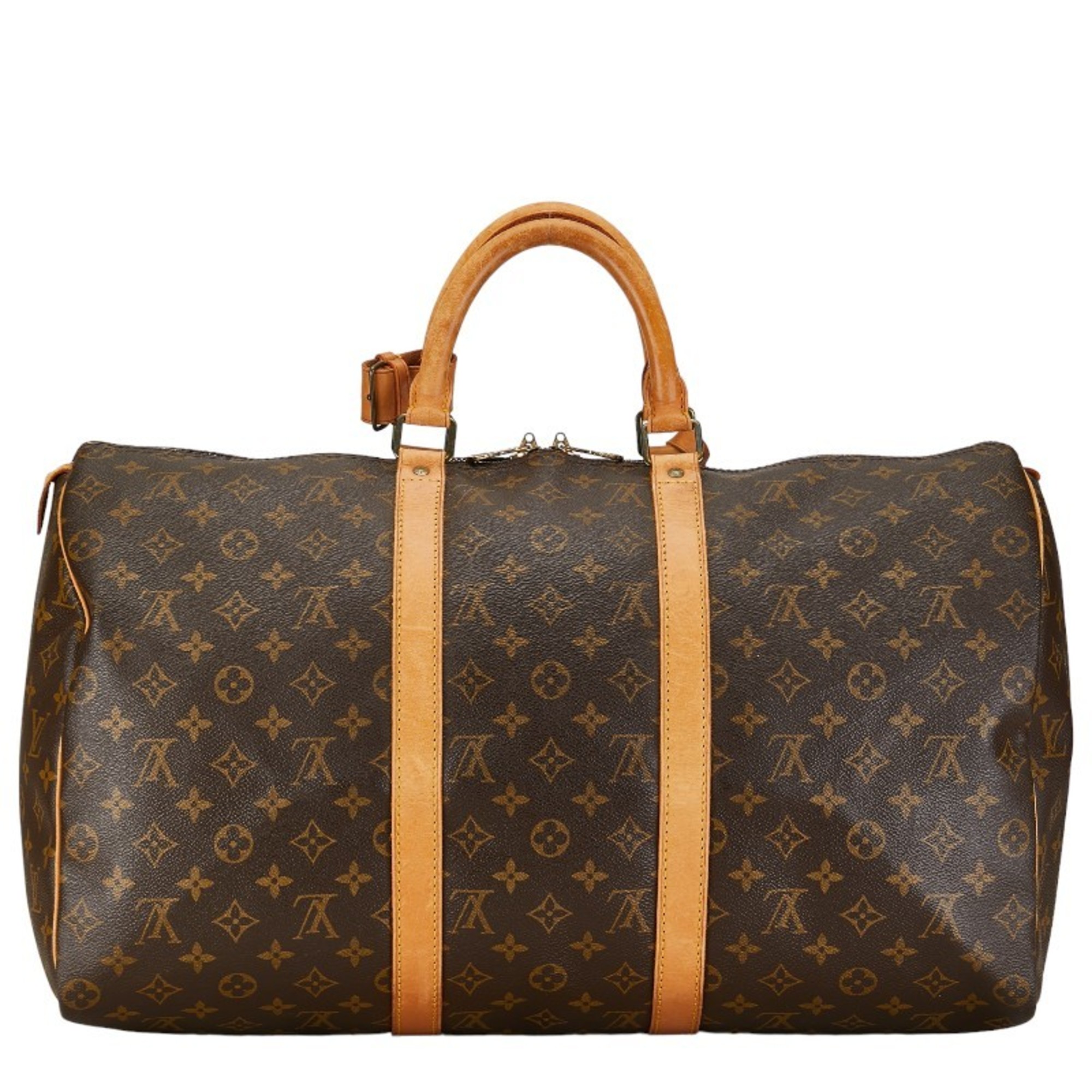 Louis Vuitton Monogram Keepall 50 Boston Bag M41426 Brown PVC Leather Women's LOUIS VUITTON