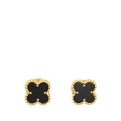 Van Cleef & Arpels Alhambra Earrings Gold Black K18YG Yellow Women's