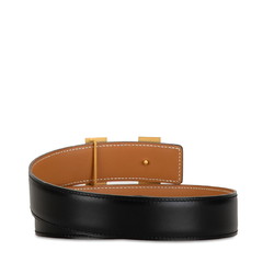 Hermes Constance H Belt Size: 65 Black Brown Leather Women's HERMES