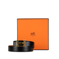 Hermes Constance H Belt Size: 65 Black Brown Leather Women's HERMES