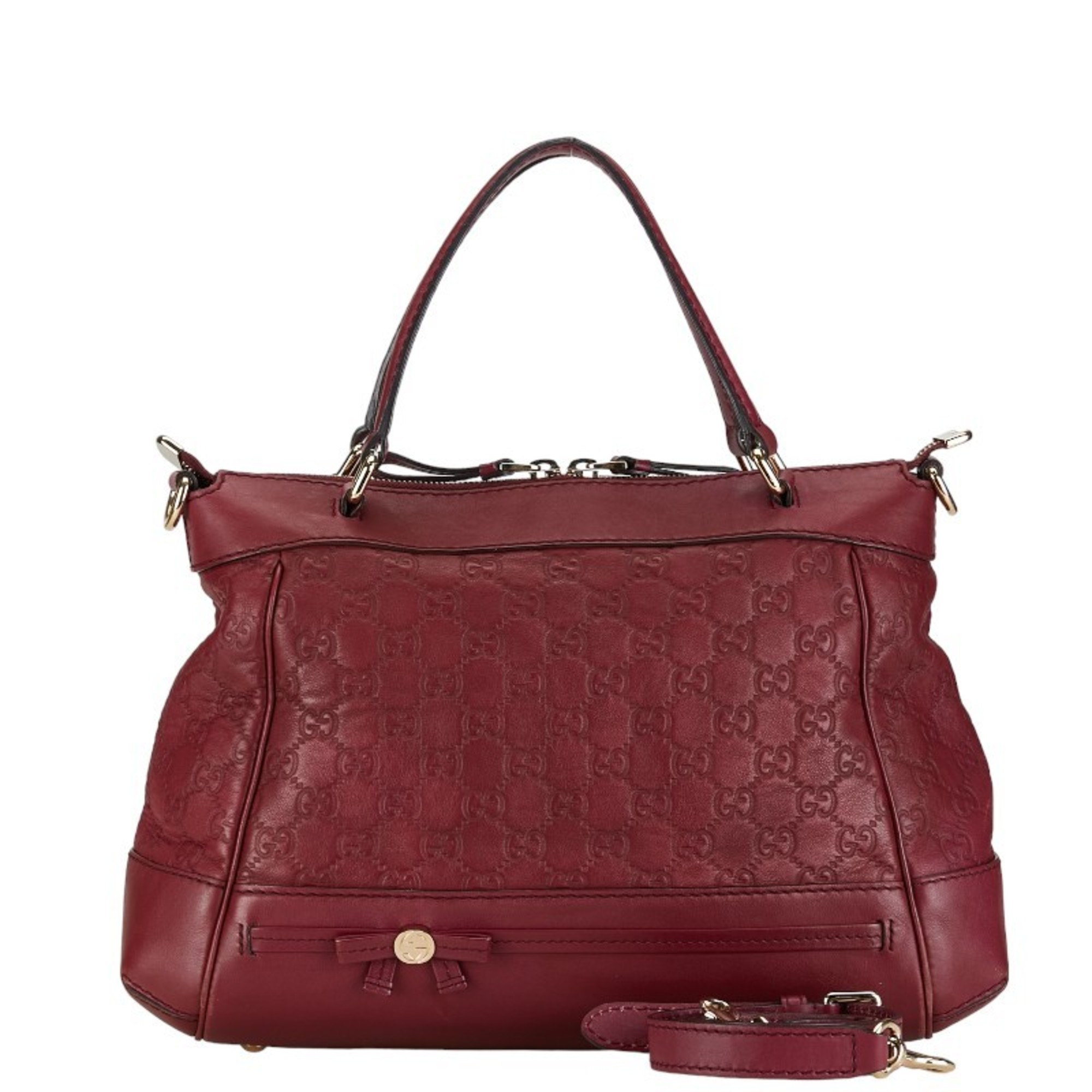 Gucci Guccissima Mayfia Handbag Shoulder Bag 269894 Red Leather Women's GUCCI