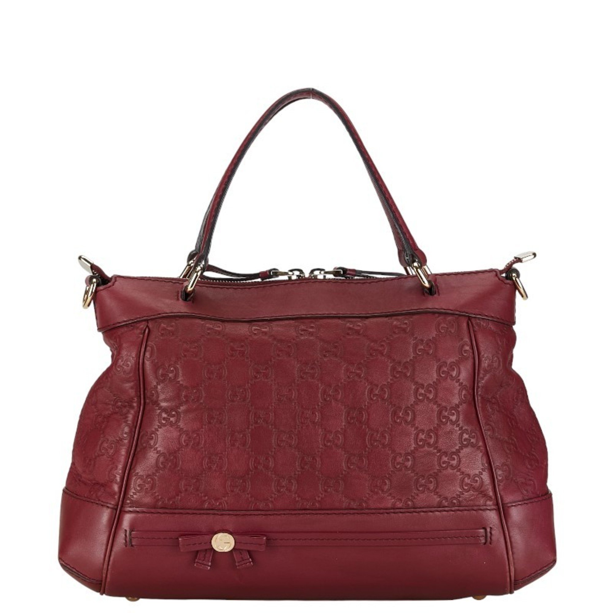 Gucci Guccissima Mayfia Handbag Shoulder Bag 269894 Red Leather Women's GUCCI