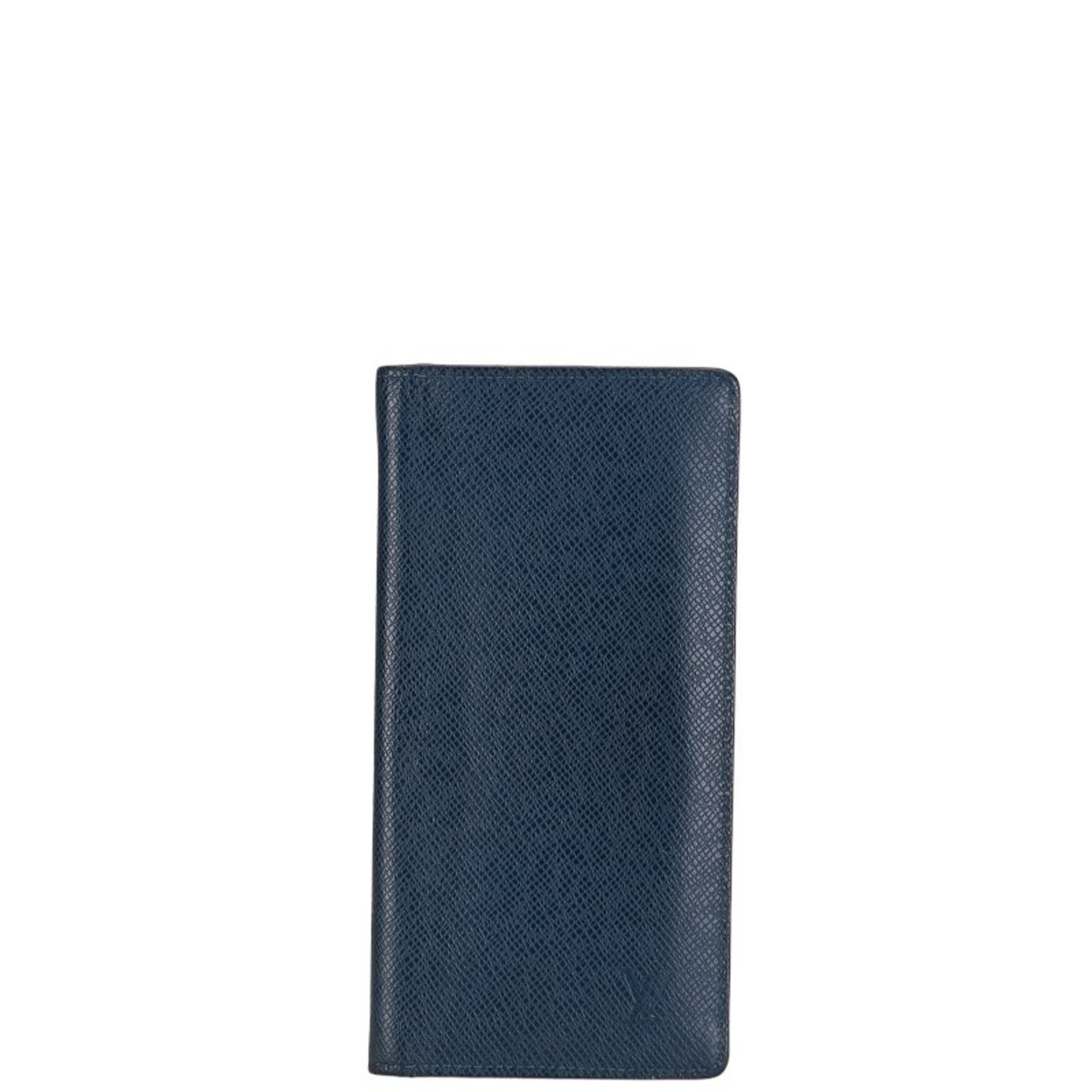 Louis Vuitton Taiga Portefeuille Brazza Long Wallet M30502 Navy Leather Men's LOUIS VUITTON