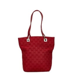 Gucci GG Canvas Handbag Tote Bag 002214 Red Gold Leather Women's GUCCI