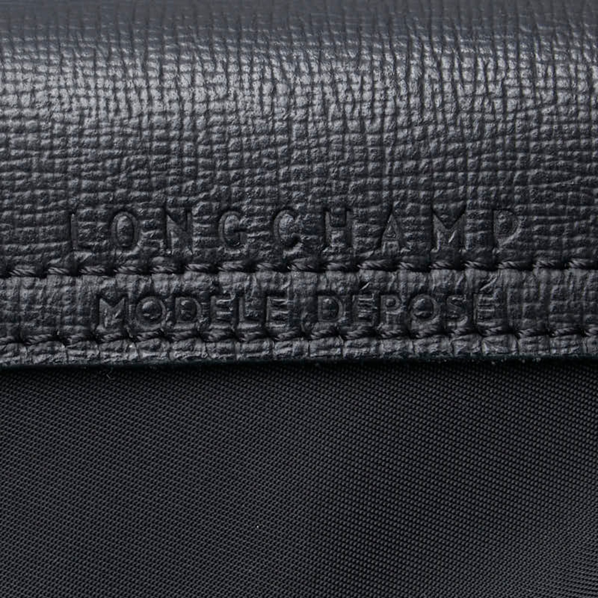 Longchamp Pliage M Tote Bag Shoulder Black Canvas Leather Women's