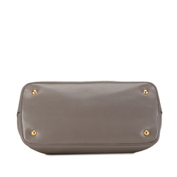Prada Jacquard Triangle Plate Handbag Shoulder Bag 1BA579 Greige Leather Women's PRADA
