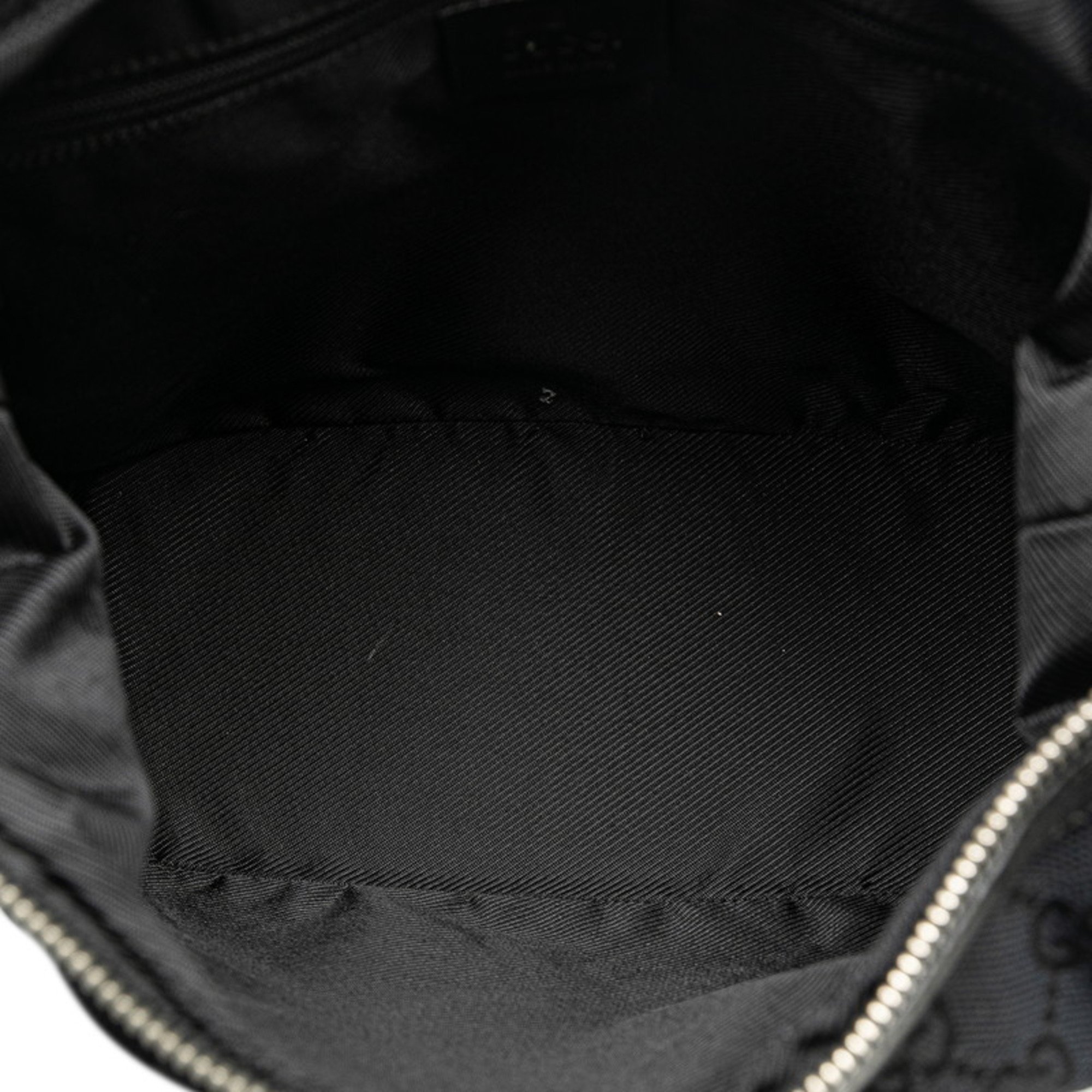 Gucci GG Canvas Bag Handbag 001 3814 Black Leather Women's GUCCI