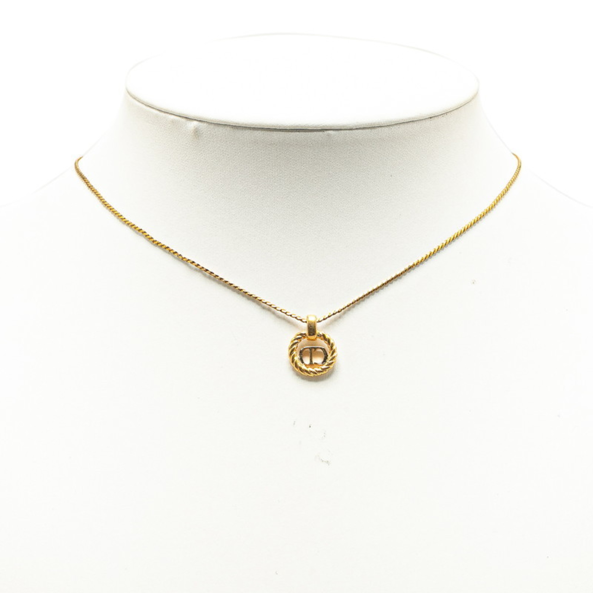 Christian Dior Dior CD Necklace Gold Plated Women's