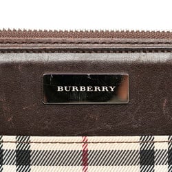 Burberry Nova Check Shoulder Bag Beige Brown Canvas Leather Women's BURBERRY