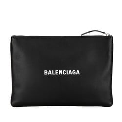 Balenciaga Clip Everyday Clutch Bag Second 485110 Black Leather Men's BALENCIAGA