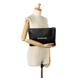 Balenciaga Clip Everyday Clutch Bag Second 485110 Black Leather Men's BALENCIAGA