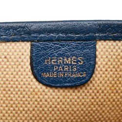 Hermes Evelyn GM Anne Shoulder Bag Natural Navy Toile H Box Calf Women's HERMES