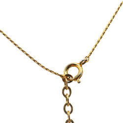 Christian Dior Dior Heart Rhinestone Necklace Gold Plated Women's
