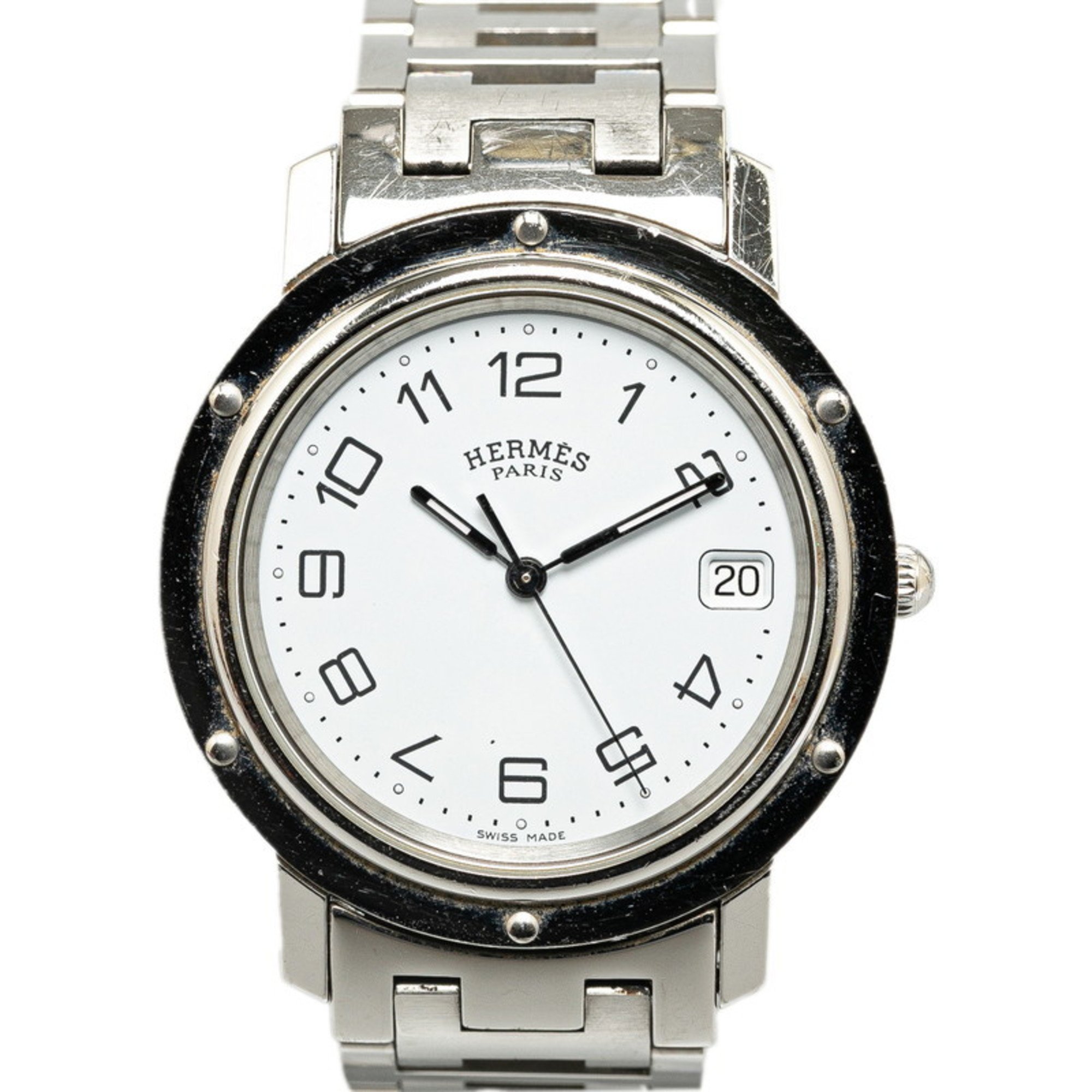 Hermes Clipper Watch CL6.710 Automatic White Dial Stainless Steel Men's HERMES