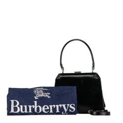 Burberry Nova Check Shadow Horse Handbag Shoulder Bag Black Gold Leather Women's BURBERRY