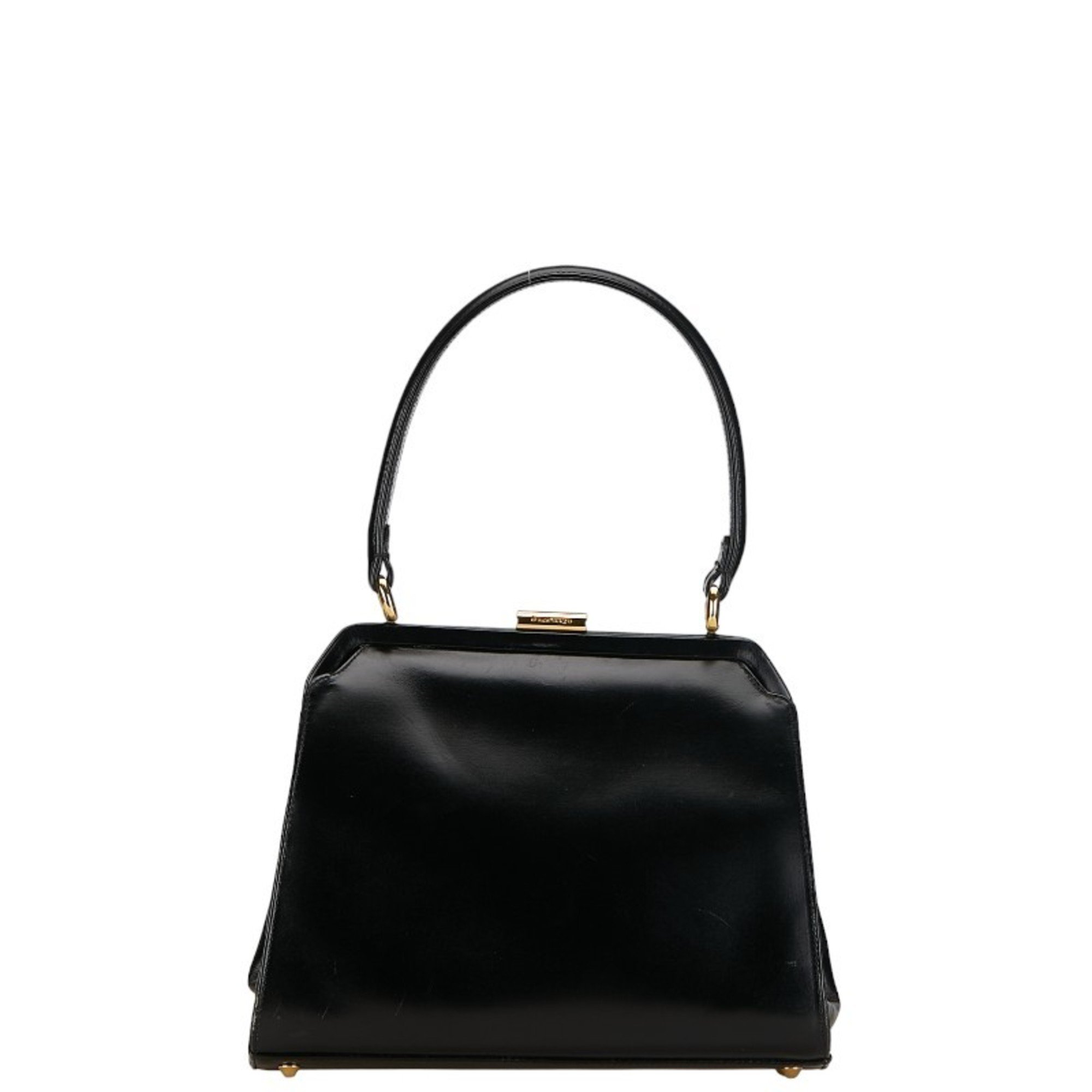 Burberry Nova Check Shadow Horse Handbag Shoulder Bag Black Gold Leather Women's BURBERRY