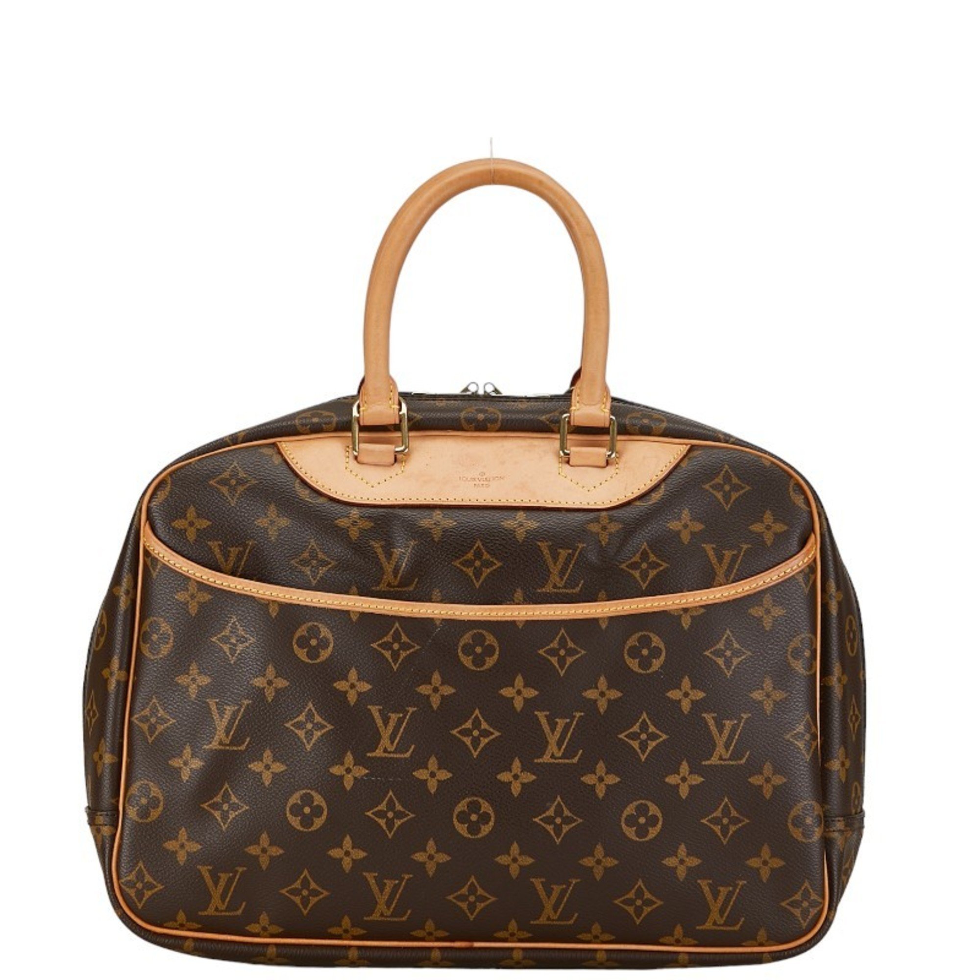 Louis Vuitton Monogram Deauville Handbag M47270 Brown PVC Leather Women's LOUIS VUITTON