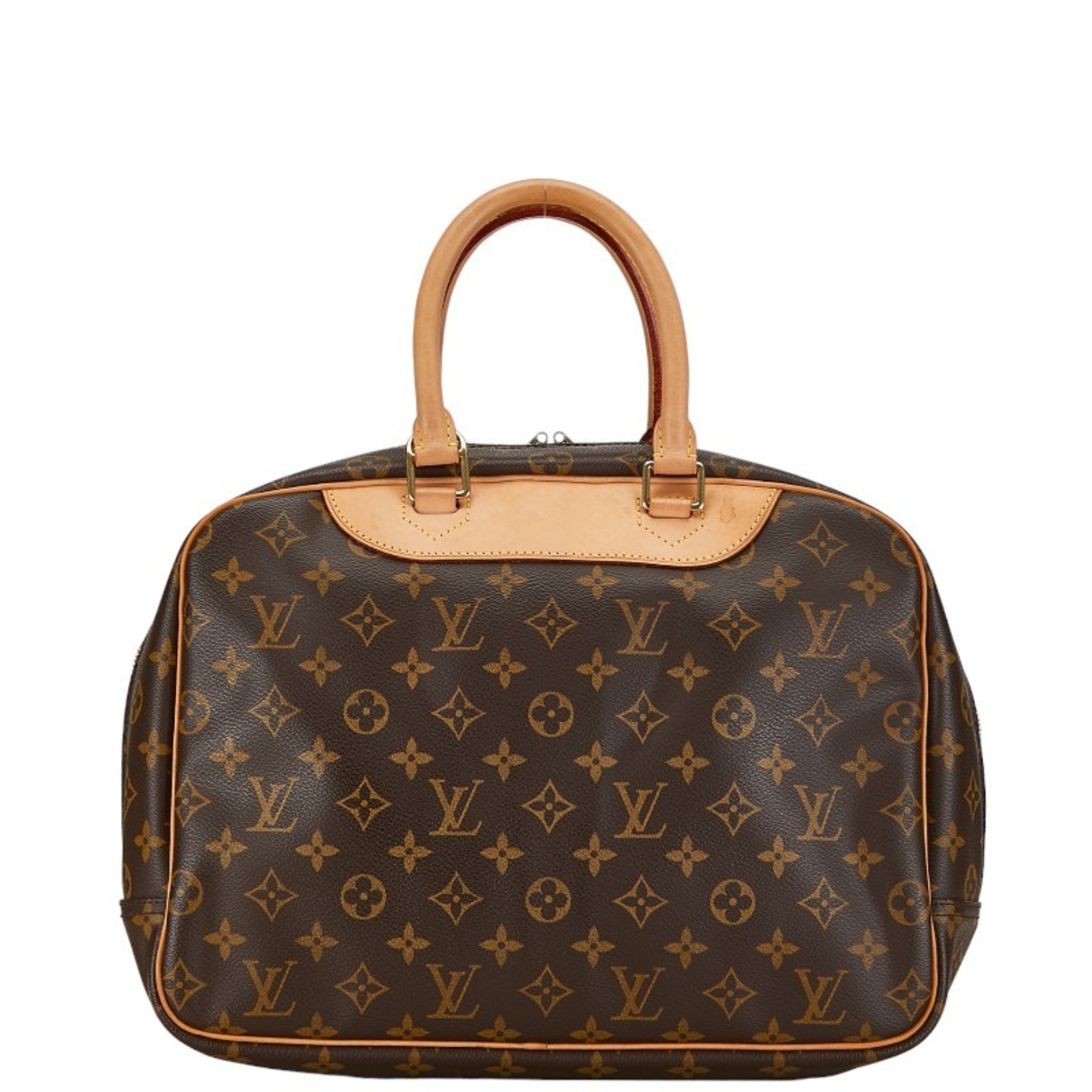 Louis Vuitton Monogram Deauville Handbag M47270 Brown PVC Leather Women's LOUIS VUITTON