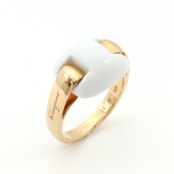 Salvatore Ferragamo Ring, K18PG, 750PG, Pink Gold, White Chalcedony #54, Japanese Size Approx. 13