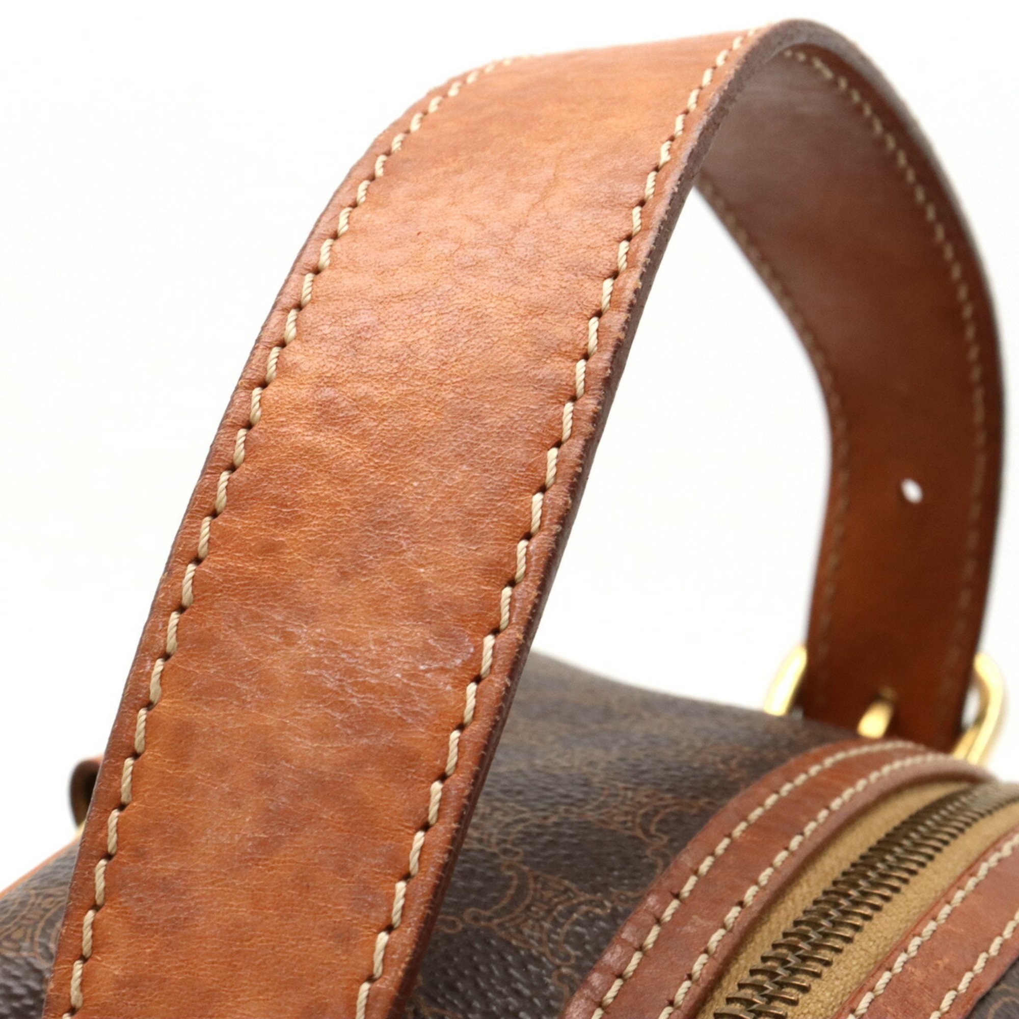 CELINE Macadam Pattern Backpack Rucksack PVC Leather Brown Dark