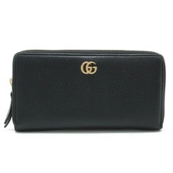GUCCI GG Marmont Petit Round Long Wallet Leather Black 456117