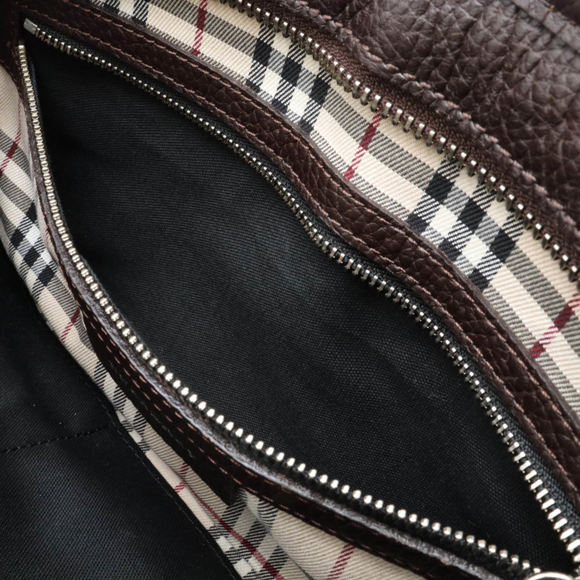 BURBERRY Shoulder bag Leather Dark brown