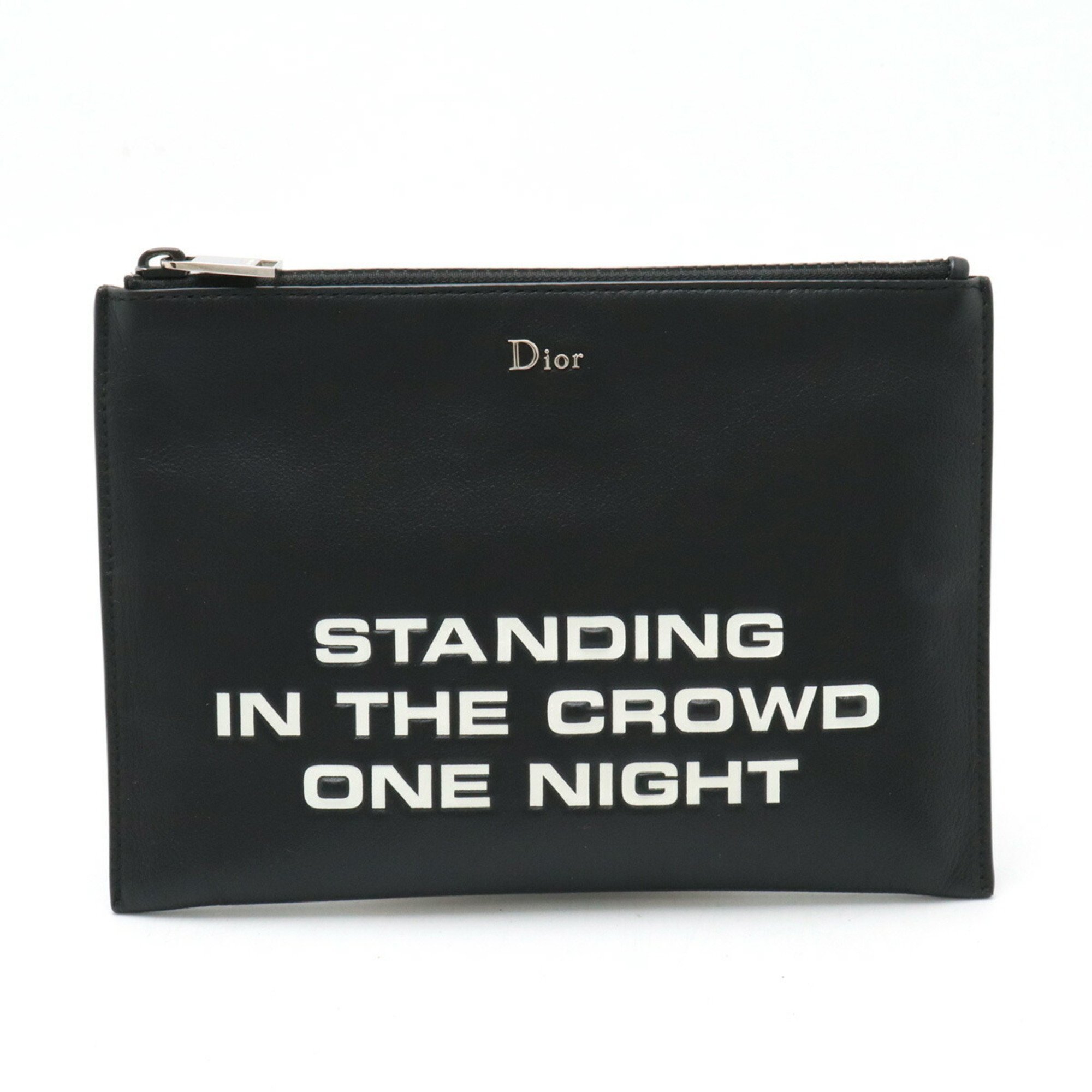 Christian Dior DIOR HOMME Homme Pouch Clutch Bag Second Leather Black