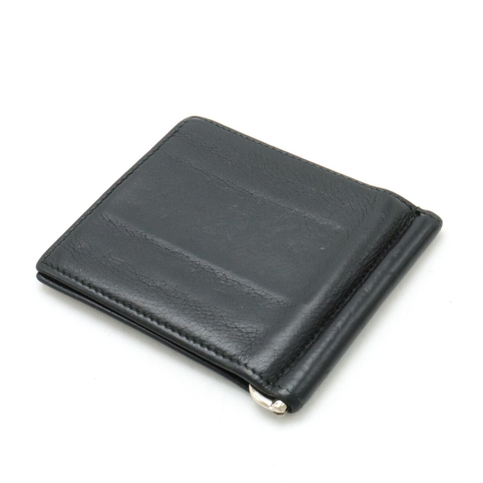 GUCCI Interlocking G Bi-fold Wallet with Money Clip Bill Leather Black 322119