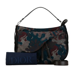 Christian Dior Dior x Peter Doig Saddle Soft Bag Painting Handbag Shoulder Multicolor Canvas Men's