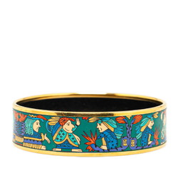 Hermes enamel GM cloisonné bangle bracelet gold multi-color plated ladies HERMES