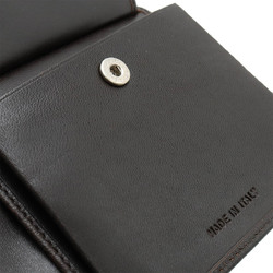 PRADA VITELLO Bi-fold Wallet Leather EBANO Dark Brown KP1015