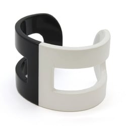 HERMES Ano Bangle Bracelet Lacquer Wood Black White