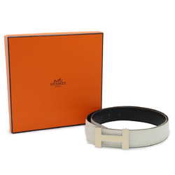 HERMES Constance H Belt, reversible leather, black and white, #90, L engraved