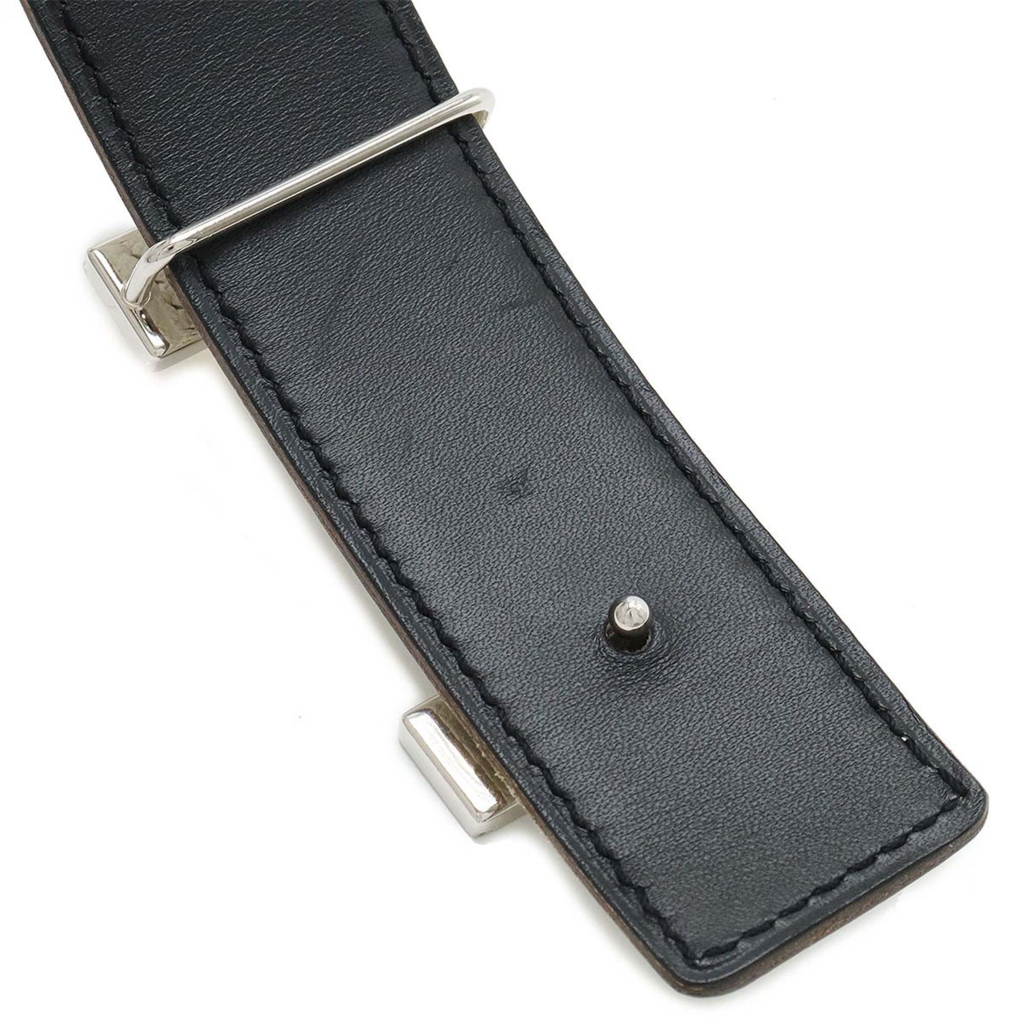 HERMES Constance H Belt, reversible leather, black and white, #90, L engraved