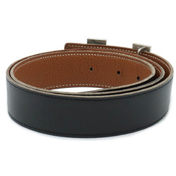 HERMES Constance H Belt, reversible leather, black, brown, #85, K stamp