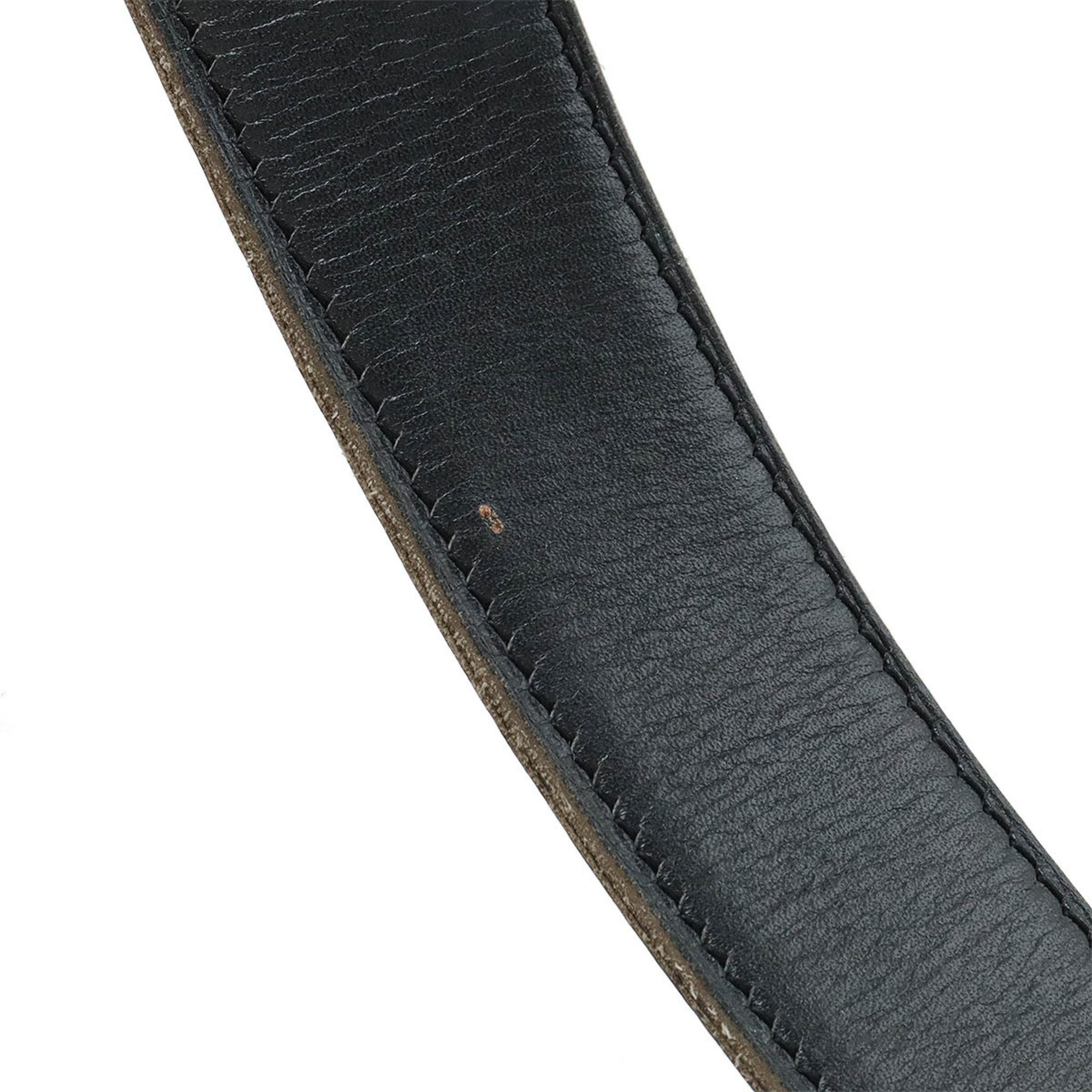 HERMES Constance H Belt, reversible leather, black, brown, #85, K stamp