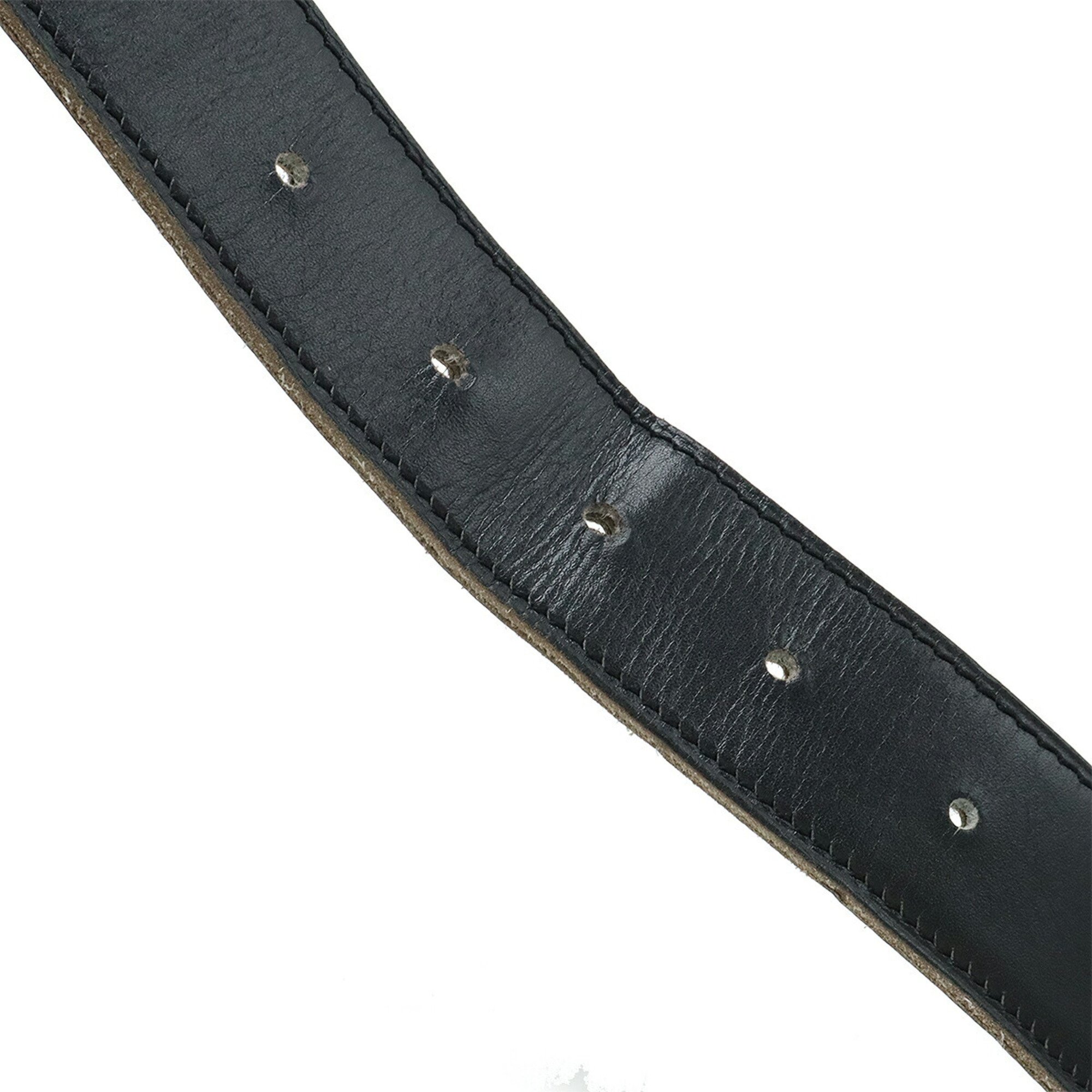 HERMES Constance H Belt, reversible leather, black, brown, #85, K stamp