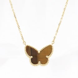 Van Cleef & Arpels Lucky Alhambra Papillon Necklace K18YG Yellow Gold Tiger's Eye VCARD98500