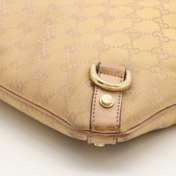 GUCCI GG canvas shoulder bag nylon leather metallic gold pink 131326